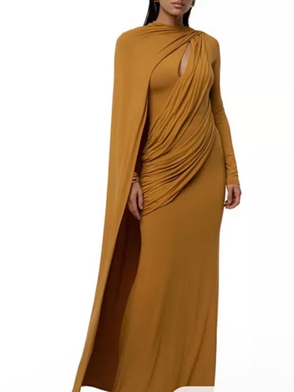 JLUXLABEL Draped Elegance Cape Dress